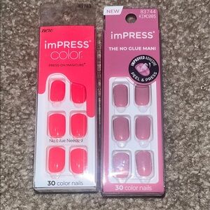 imPRESS Corally Crazy and Petal Pink Elegant Press-On Nails, No Glue Needed